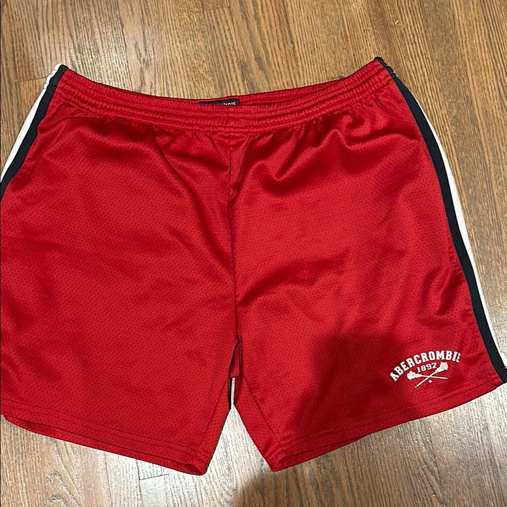 Vintage Abercrombie & Fitch Red Athletic Shorts - Excellent Condition